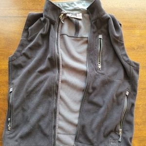 Rei Mens Sz Small Full Zip Black Fleece Sweater Vest With Pockets